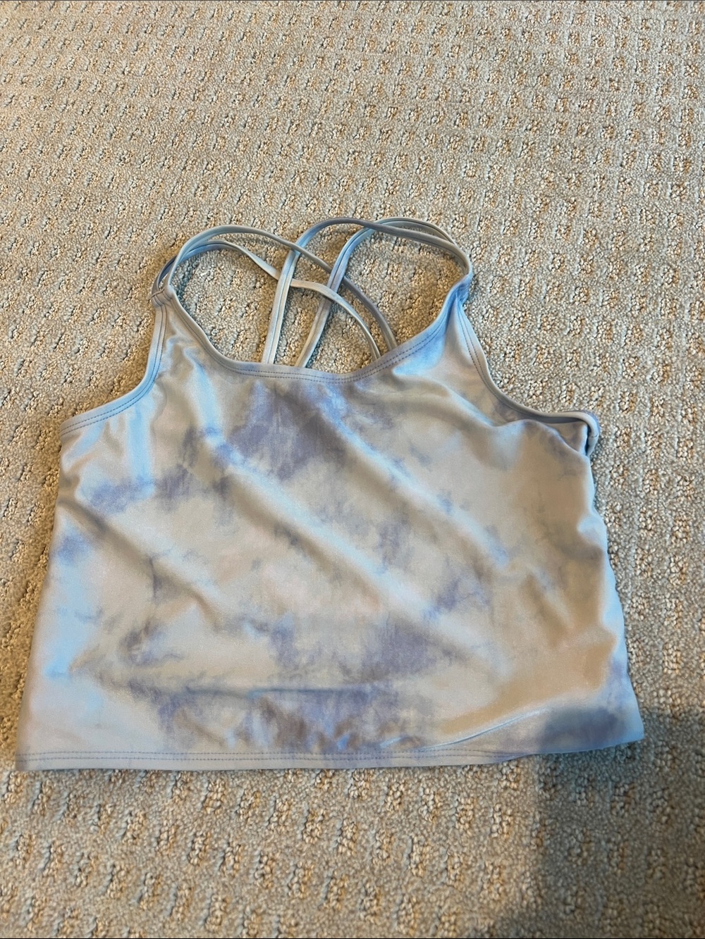 GAP Kids Light Blue Tie-Dye Swim Cami with Cross Straps